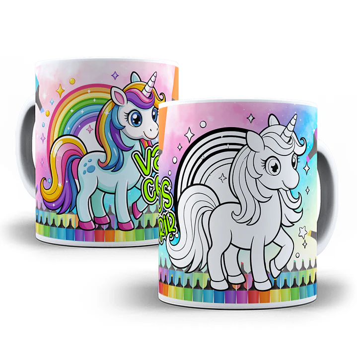 8 Artes para Canecas Unicornio para Colorir Arquivo em Jpg  7