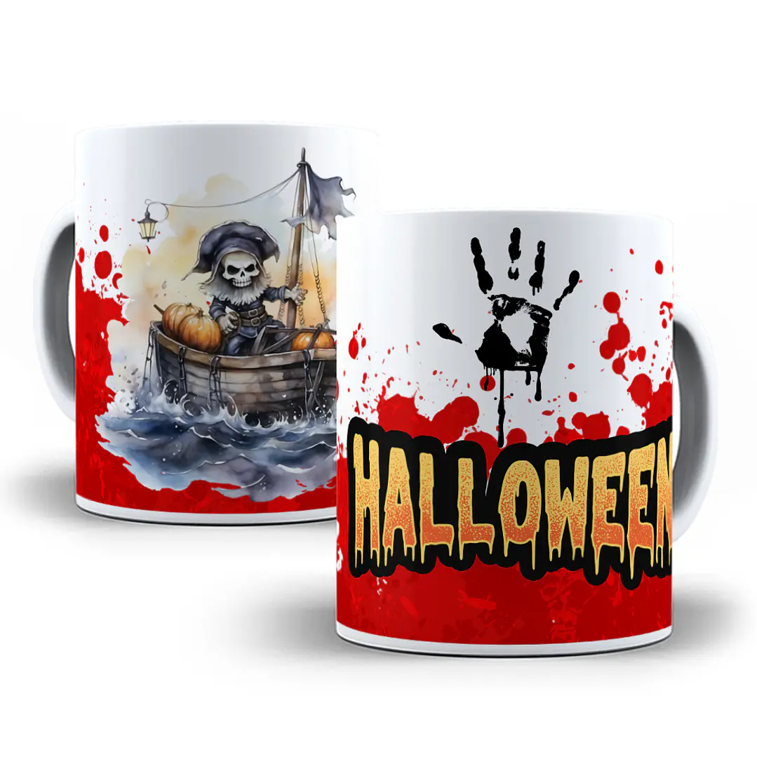 16 Artes para Canecas Dia das Bruxas Filme Halloween Arquivo em Png 1