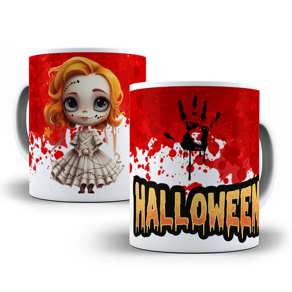 16 Artes para Canecas Dia das Bruxas Filme Halloween Arquivo em Png 3