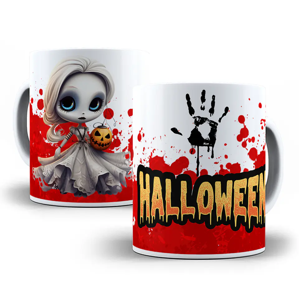 16 Artes para Canecas Dia das Bruxas Filme Halloween Arquivo em Png 4
