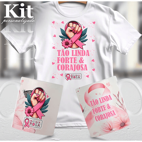 22 Artes para Canecas e Camisa Outubro Rosa Arquivo Editável