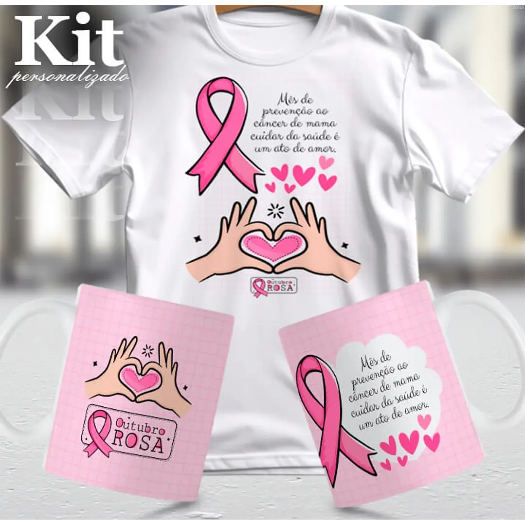 22 Artes para Canecas e Camisa Outubro Rosa Arquivo Editável 2