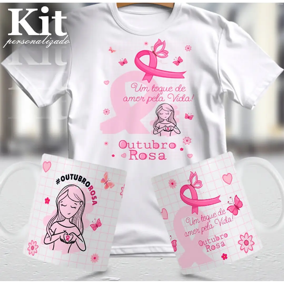 22 Artes para Canecas e Camisa Outubro Rosa Arquivo Editável 4