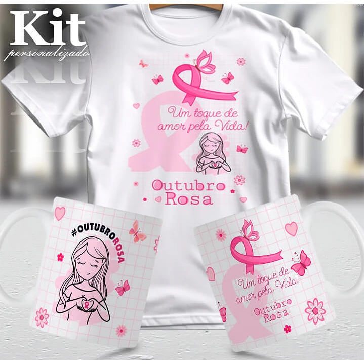 22 Artes para Canecas e Camisa Outubro Rosa Arquivo Editável 4