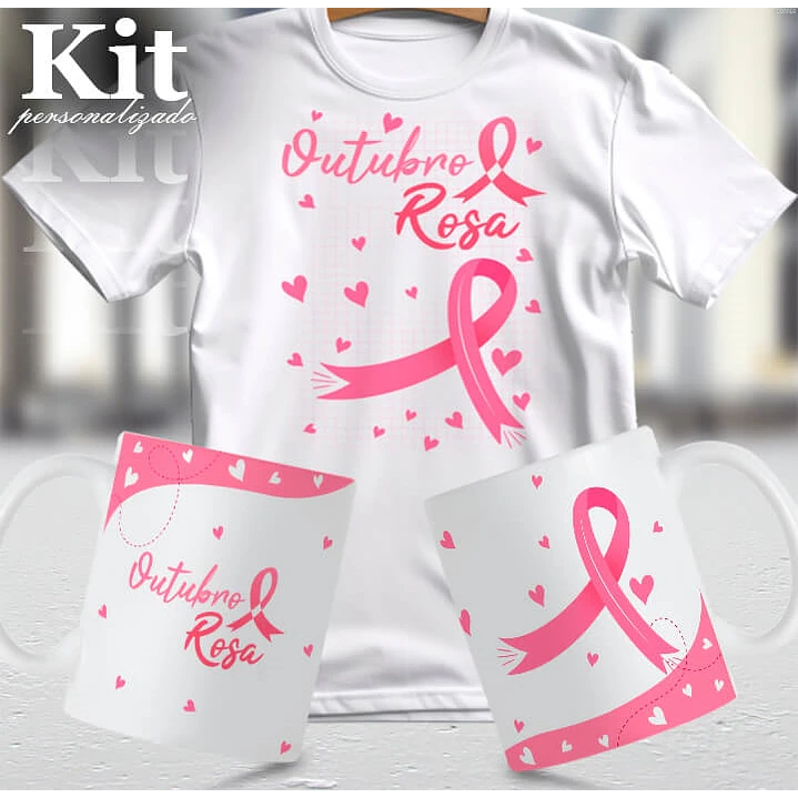 22 Artes para Canecas e Camisa Outubro Rosa Arquivo Editável 6