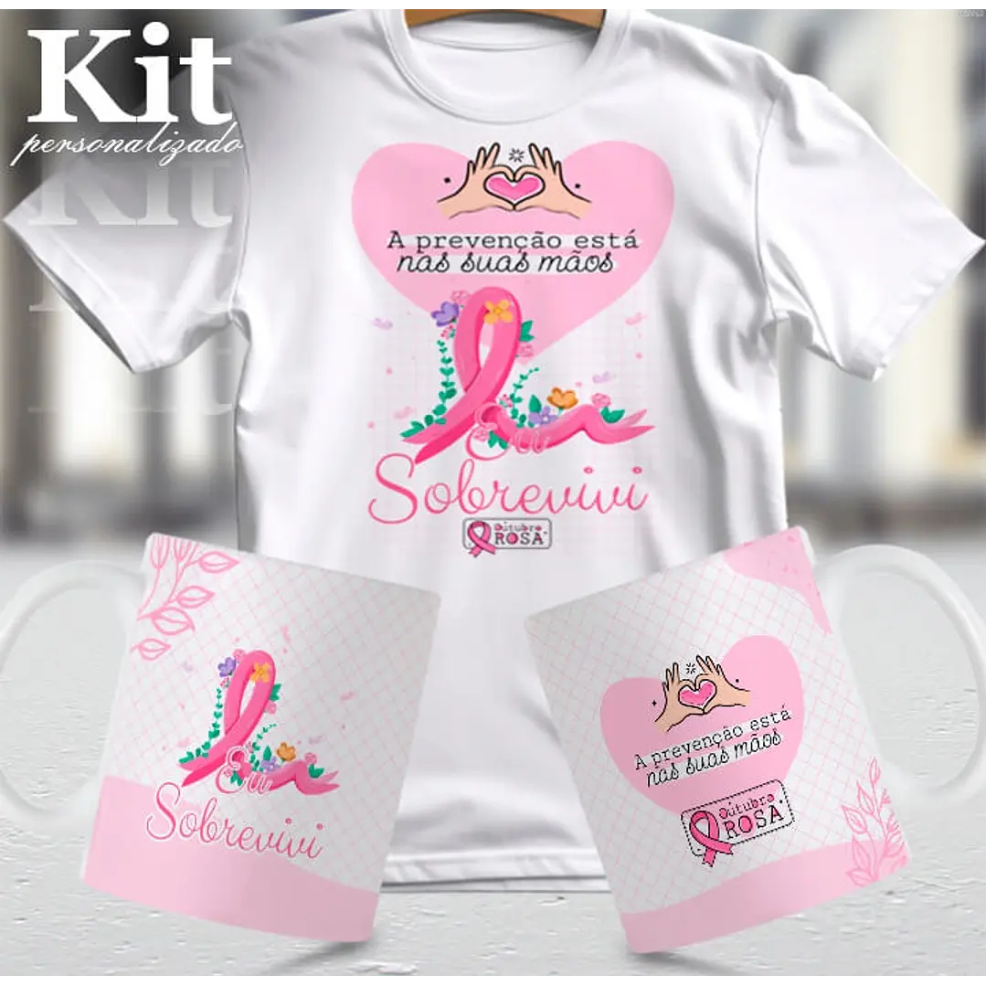 22 Artes para Canecas e Camisa Outubro Rosa Arquivo Editável 7