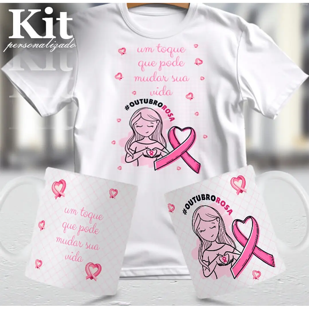 22 Artes para Canecas e Camisa Outubro Rosa Arquivo Editável 8