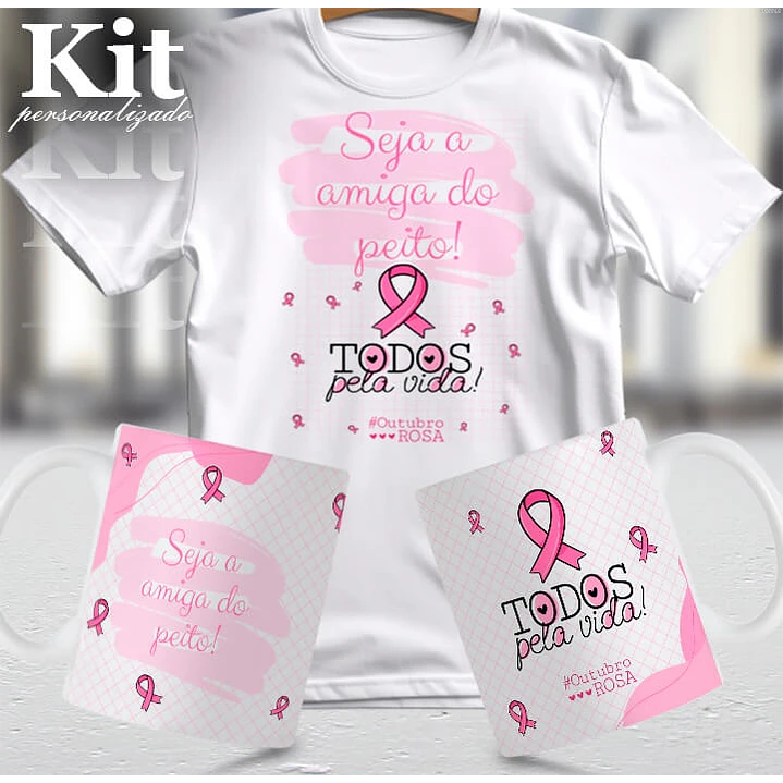 22 Artes para Canecas e Camisa Outubro Rosa Arquivo Editável 9