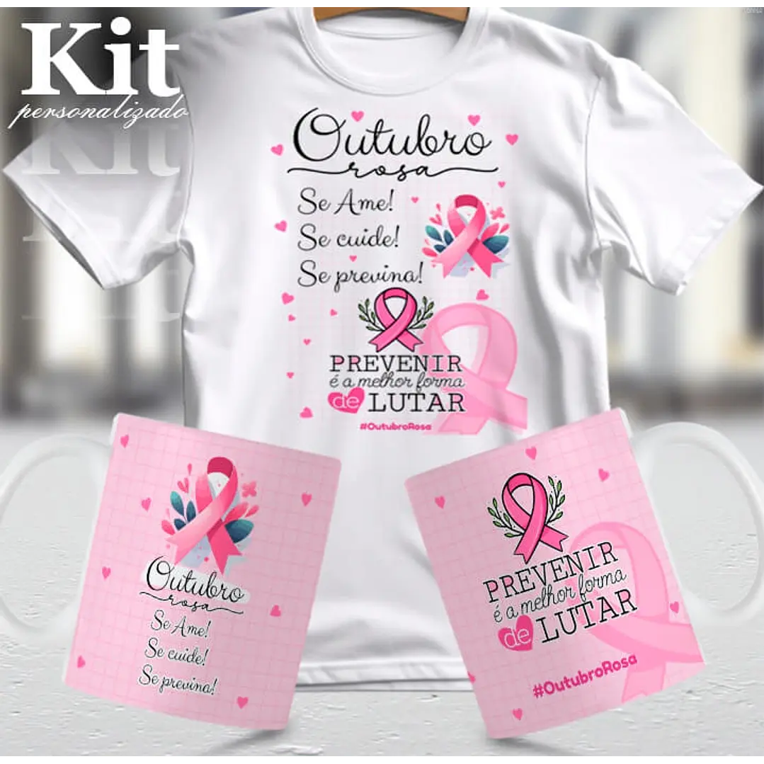 22 Artes para Canecas e Camisa Outubro Rosa Arquivo Editável 10