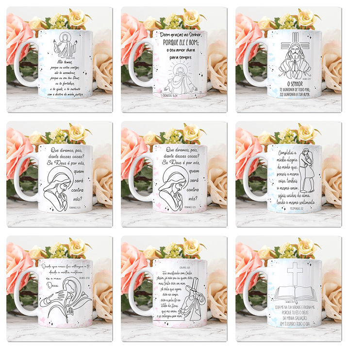 25 Artes para Canecas Biblicas em Linhas Arquivo Jpg 3