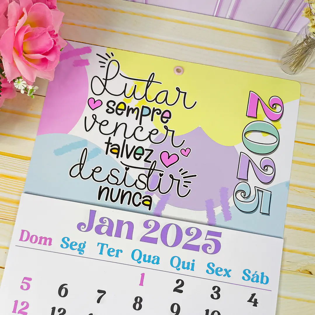 Arquivo Calendários Coloridos Mais Embalagens 2025 em Png 6