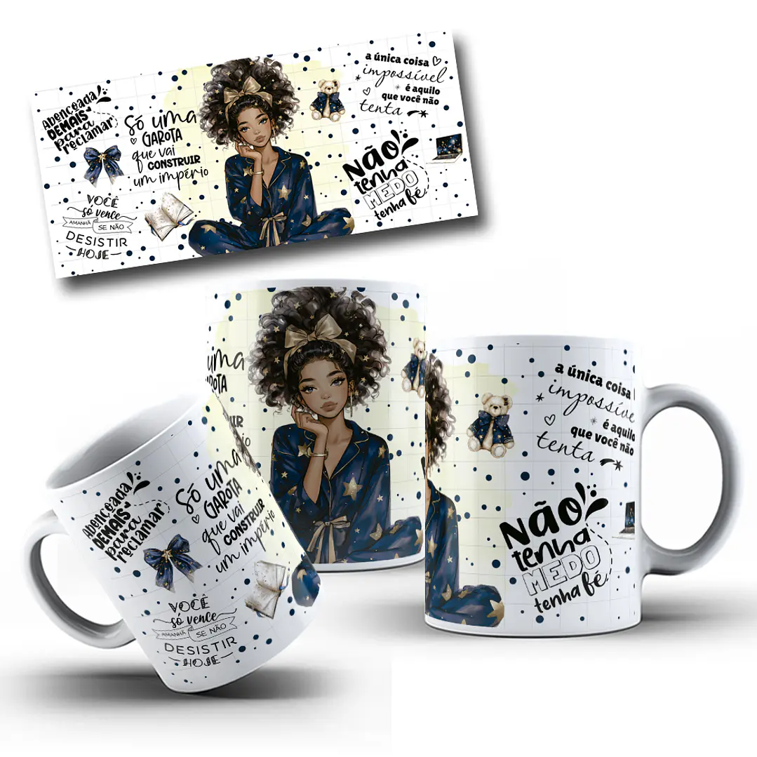 5 Artes para Caneca Frases Femininas Arquivo Editável  1