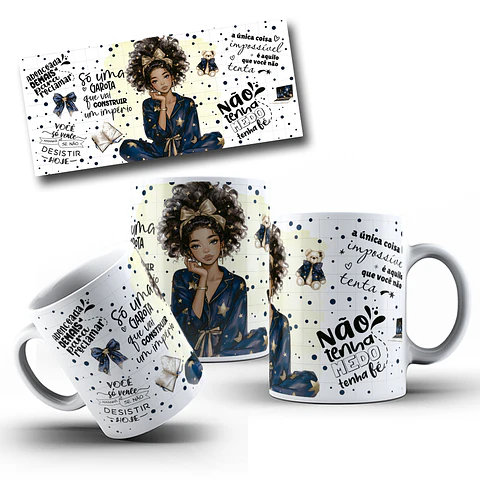 5 Artes para Caneca Frases Femininas Arquivo Editável 