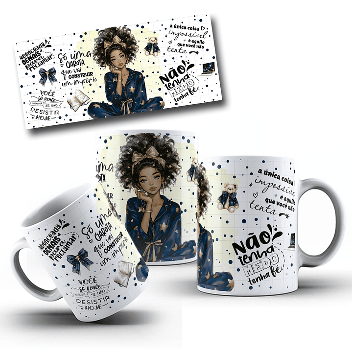 5 Artes para Caneca Frases Femininas Arquivo Editável  1