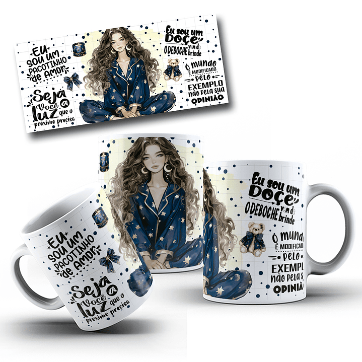 5 Artes para Caneca Frases Femininas Arquivo Editável  3