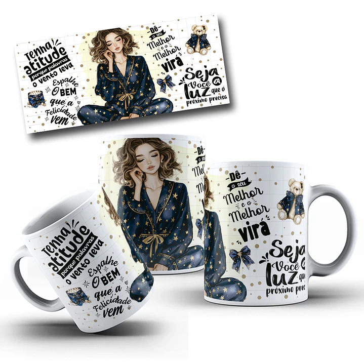 5 Artes para Caneca Frases Femininas Arquivo Editável  4