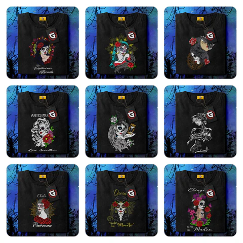 9 Artes para Camisa Caveira Mexicana Arquivo em Png