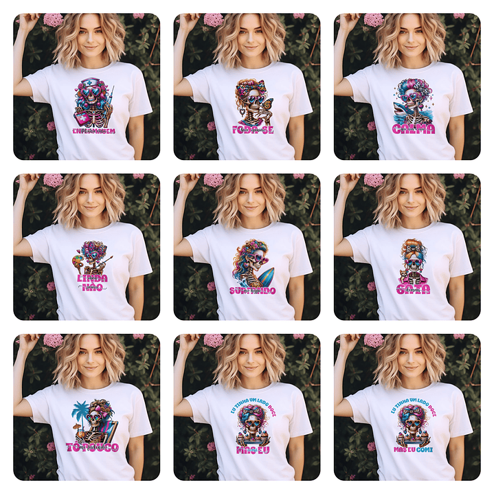 10 Artes para Camisa Caveiras Frases Engraçadas Arquivo Editável 1