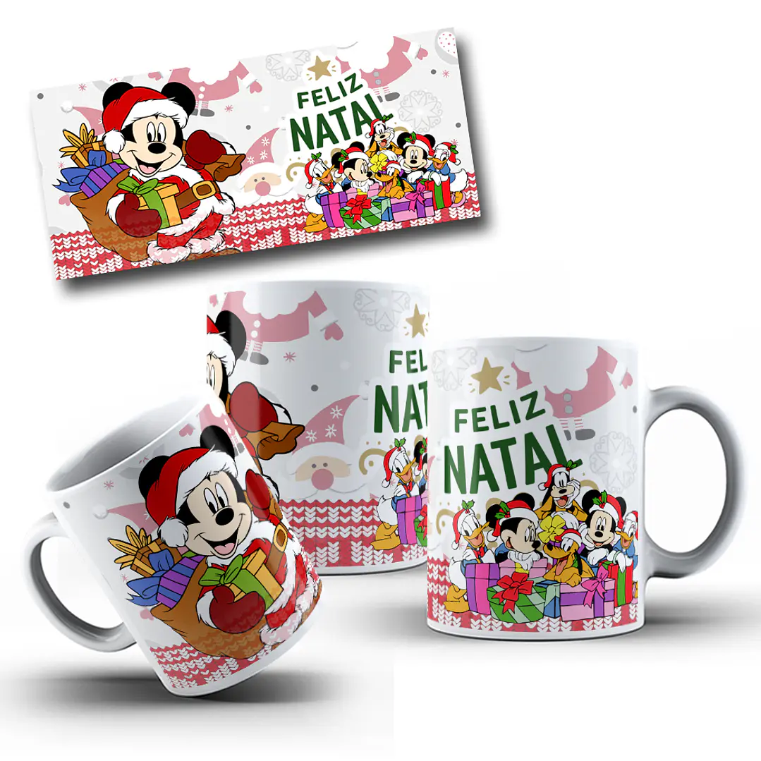 10 Artes para Caneca Natal Stitch e Mickey Arquivo em Jpg 2