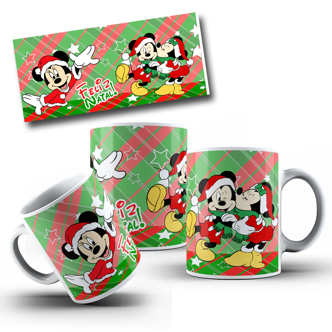 10 Artes para Caneca Natal Stitch e Mickey Arquivo em Jpg 7