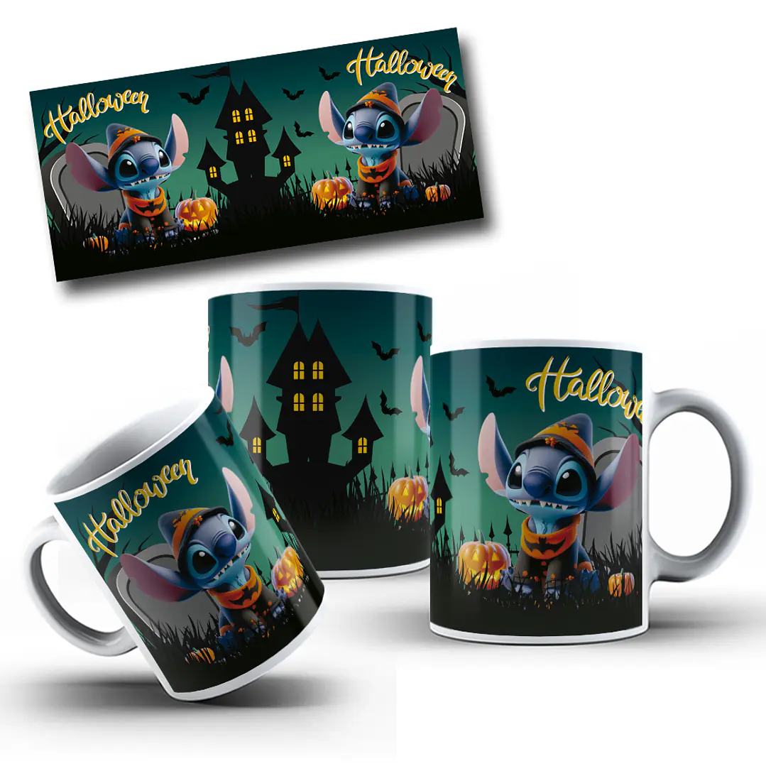 10 Artes para Caneca Stitch Halloween Arquivo em Jpg  3