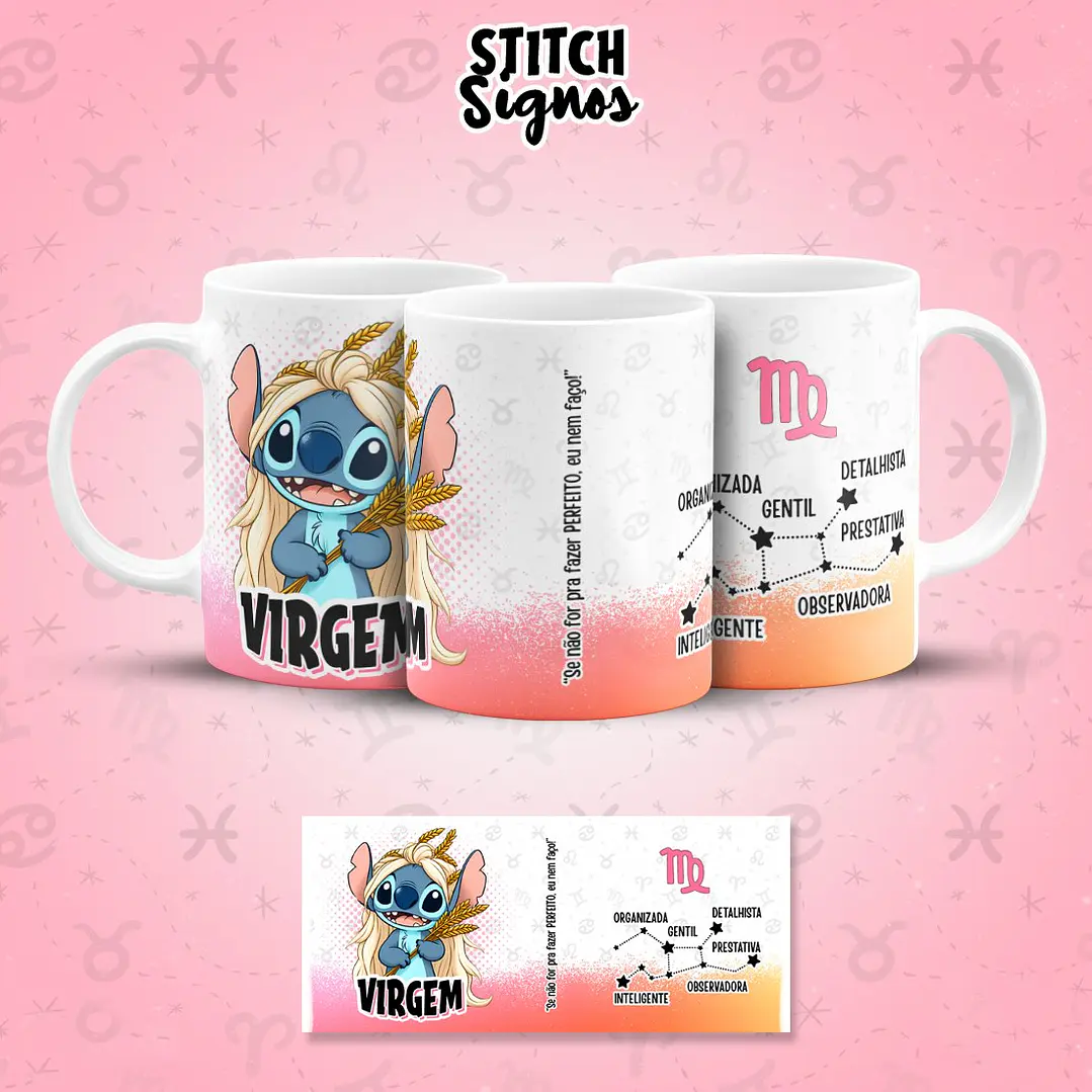 12 Artes para Caneca Stitch Signos Arquivo em Jpg  1