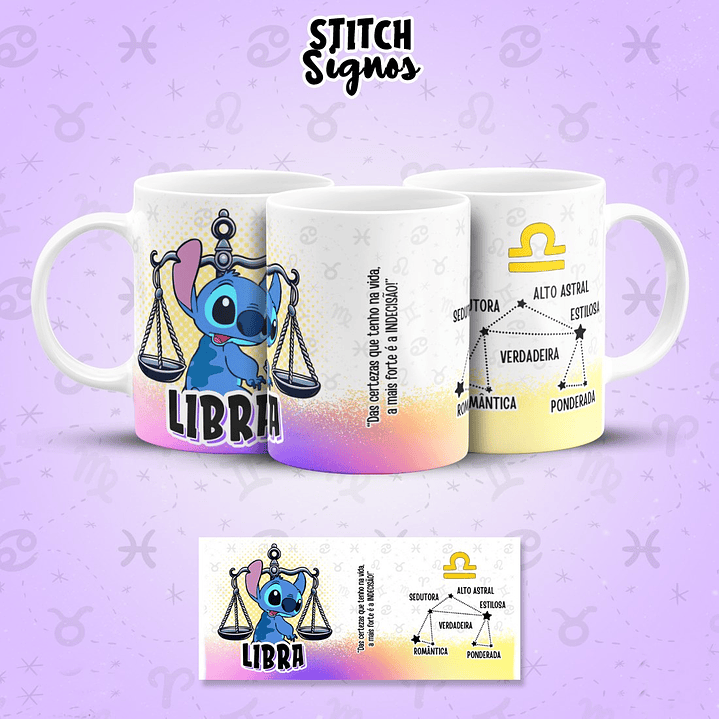 12 Artes para Caneca Stitch Signos Arquivo em Jpg  9