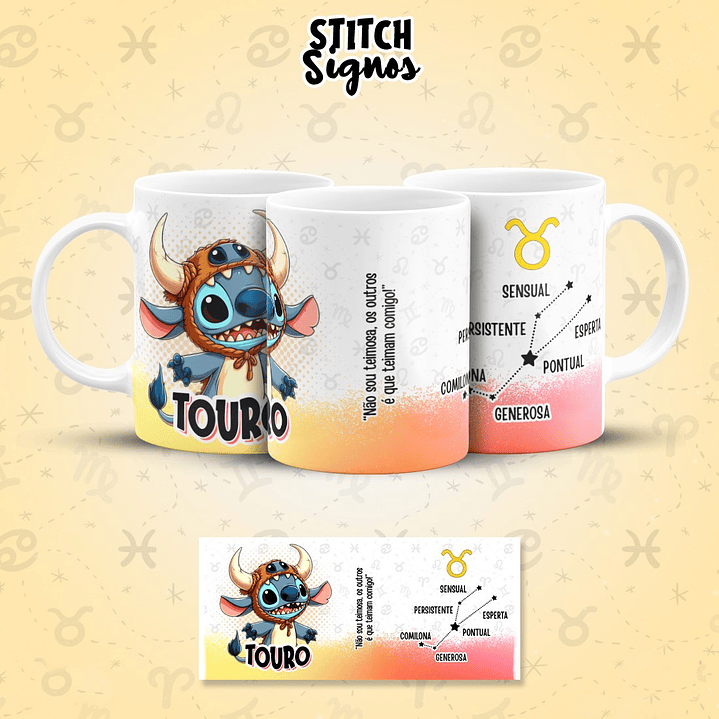 12 Artes para Caneca Stitch Signos Arquivo em Jpg  12
