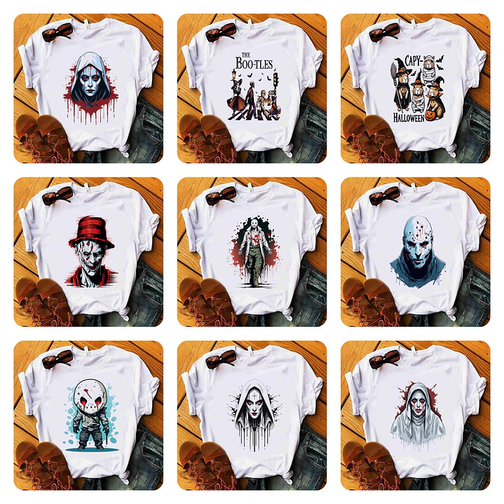 18 Artes para Camisa Terror Halloween Arquivo Editável 1
