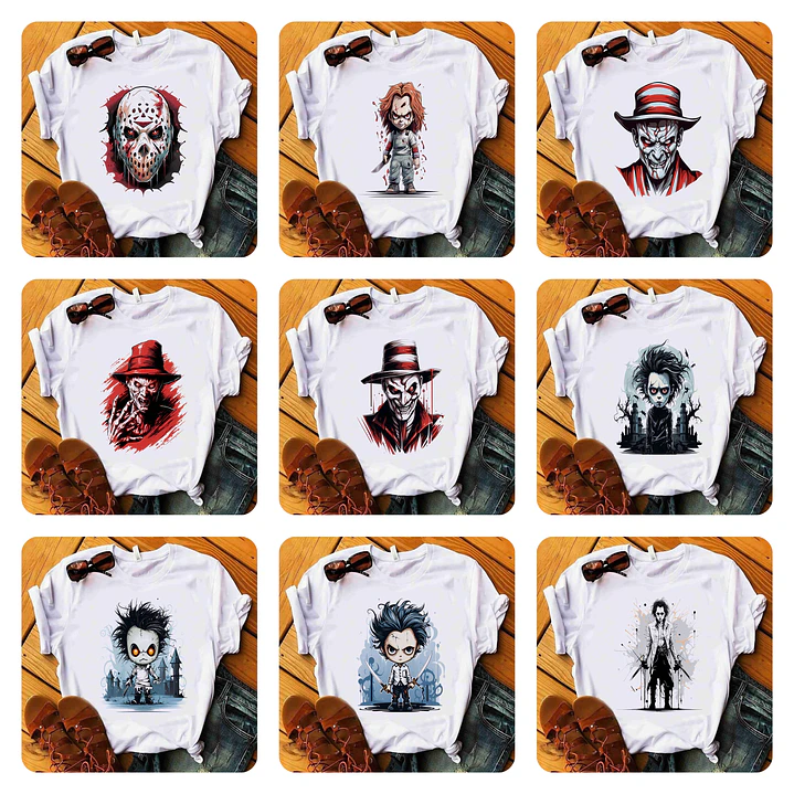 18 Artes para Camisa Terror Halloween Arquivo Editável 2
