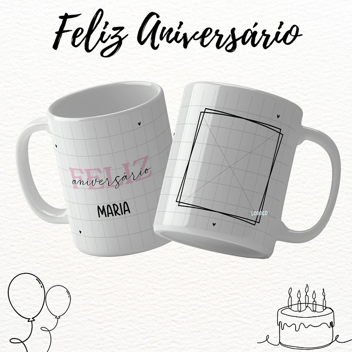16 Artes para Caneca Feliz Aniversário Arquivo Editável 7