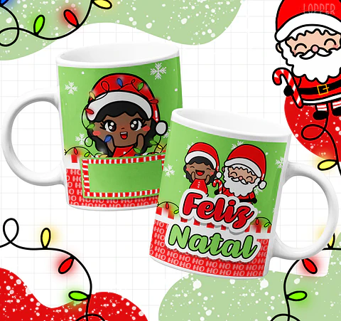 16 Artes para Caneca Natal Infantil Arquivo Editável