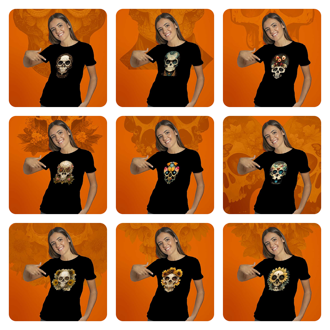 20 Artes para Camisa Caveira  Mexicana Arquivo em Png 1