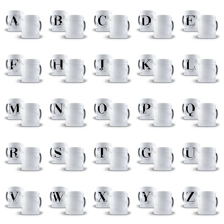 26 Artes para Caneca Alfabeto Prata Arquivo em Jpg 1