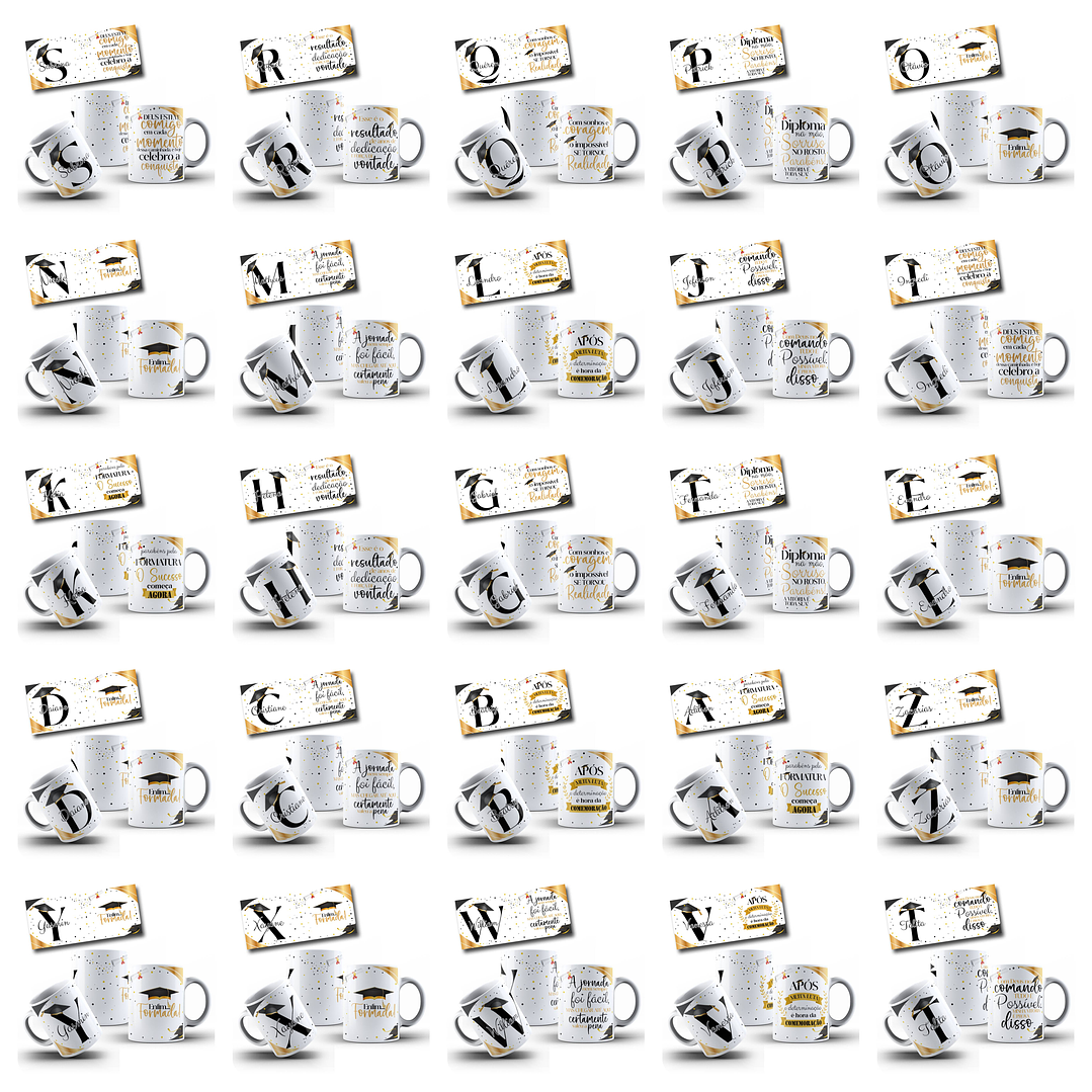 26 Artes para Caneca Alfabeto Formatura Arquivo em Jpg  5