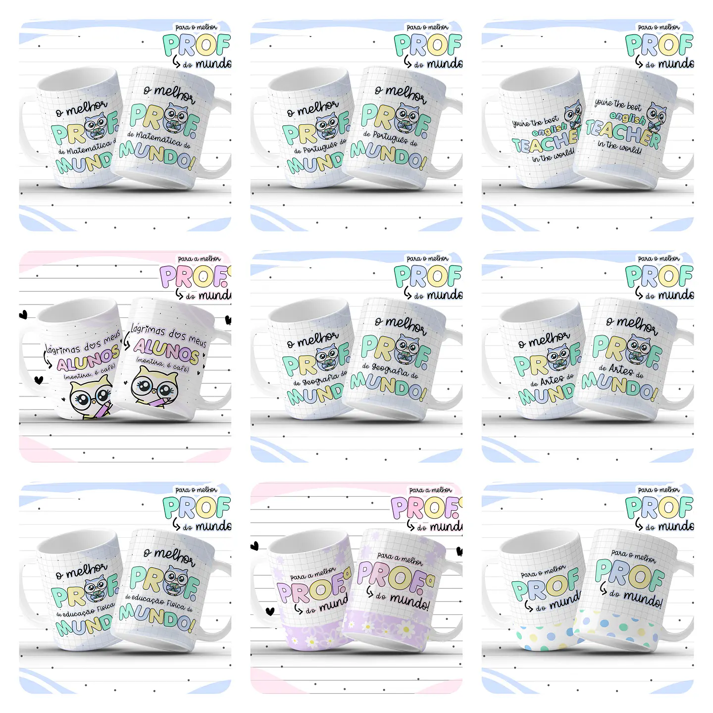 35 Artes para Caneca Dia dos Professores Corujinhas Arquivo em Jpg 1