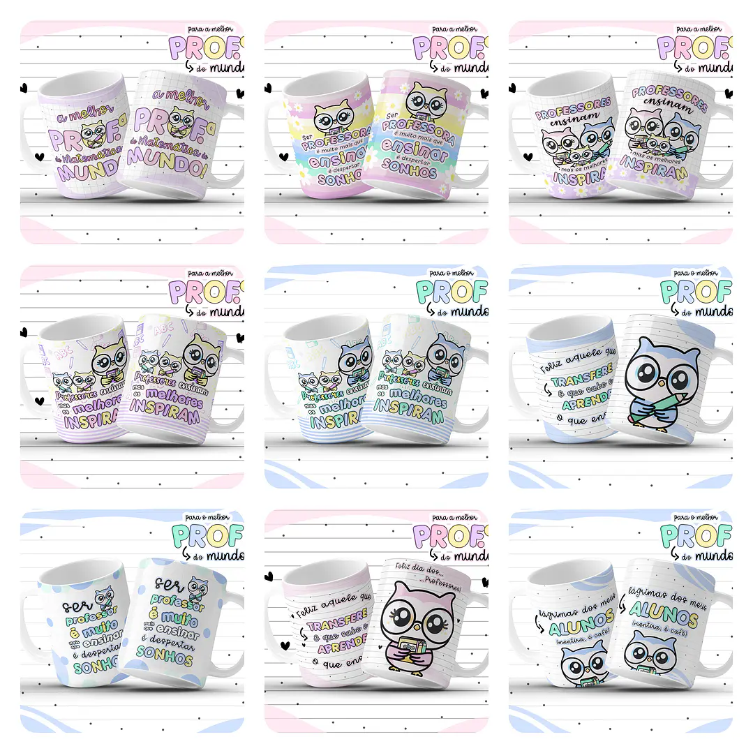 35 Artes para Caneca Dia dos Professores Corujinhas Arquivo em Jpg 2