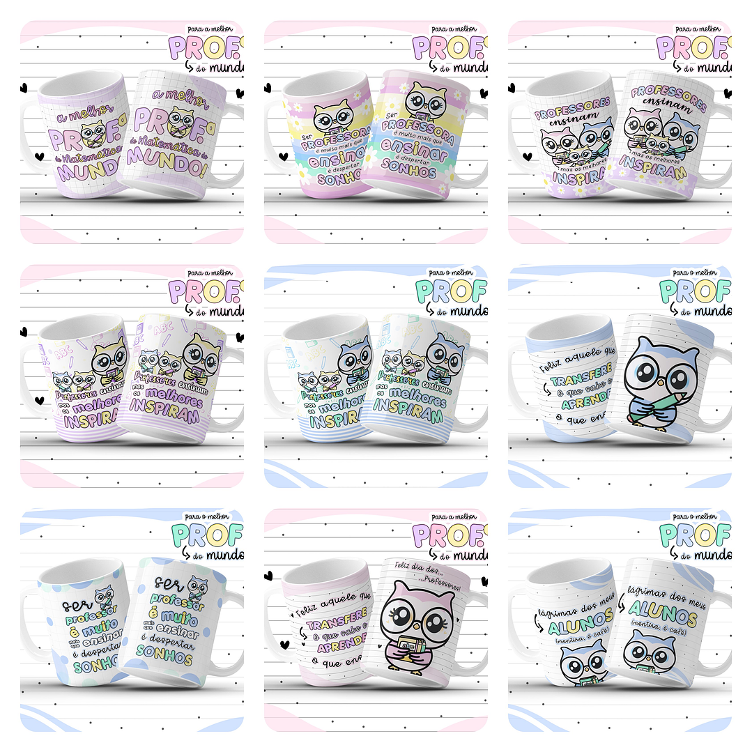 35 Artes para Caneca Dia dos Professores Corujinhas Arquivo em Jpg 2