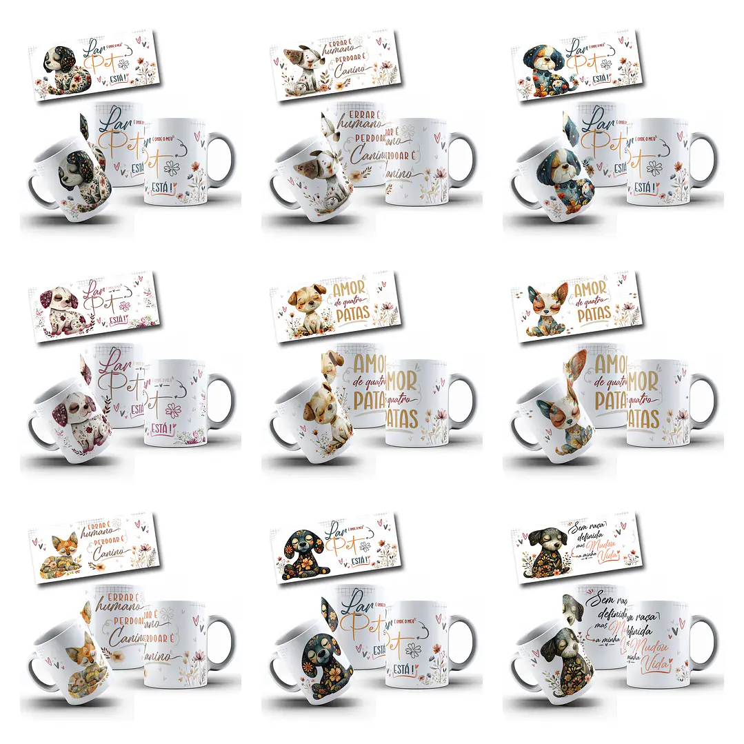 40 Artes para Canecas e Camisas Pets Doguinhos Arquivo em Png  3