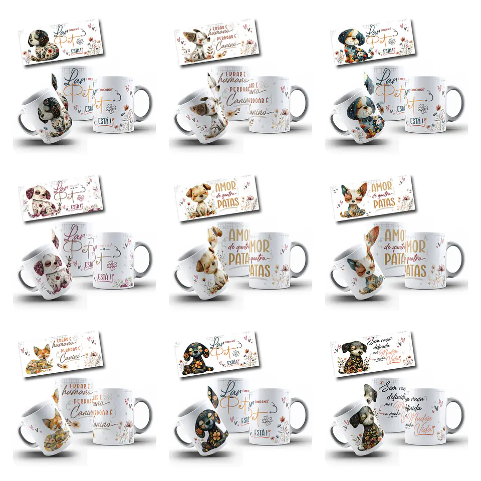 40 Artes para Canecas e Camisas Pets Doguinhos Arquivo em Png  3
