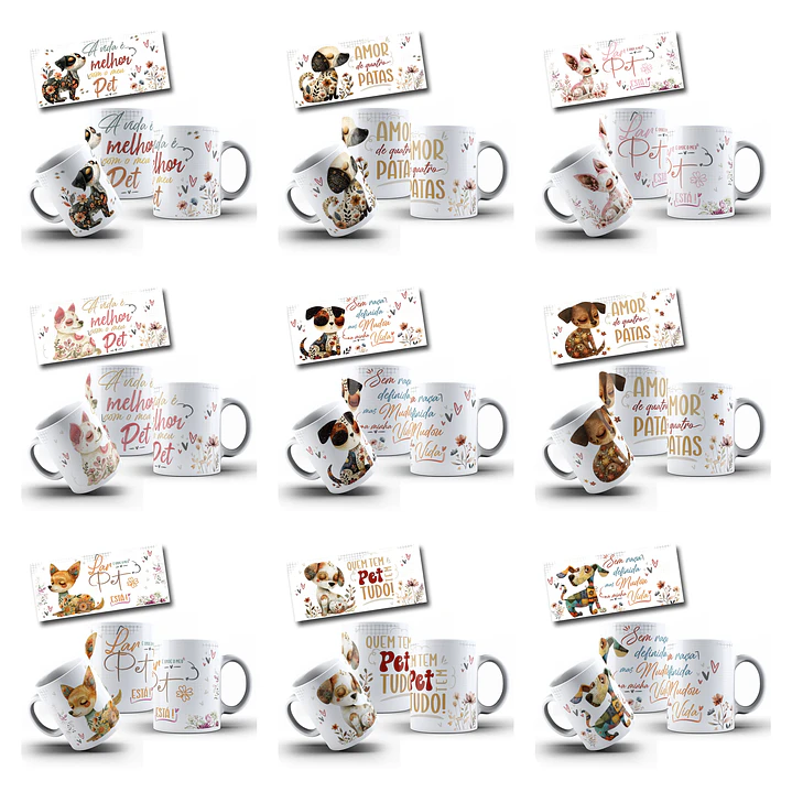 40 Artes para Canecas e Camisas Pets Doguinhos Arquivo em Png  4
