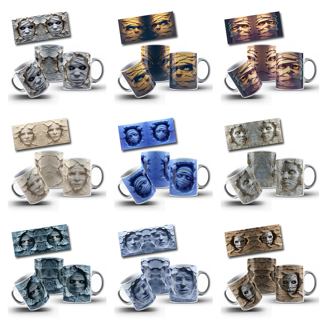 100 Artes para Canecas e Camisa Halloween Arquivo em Png 5