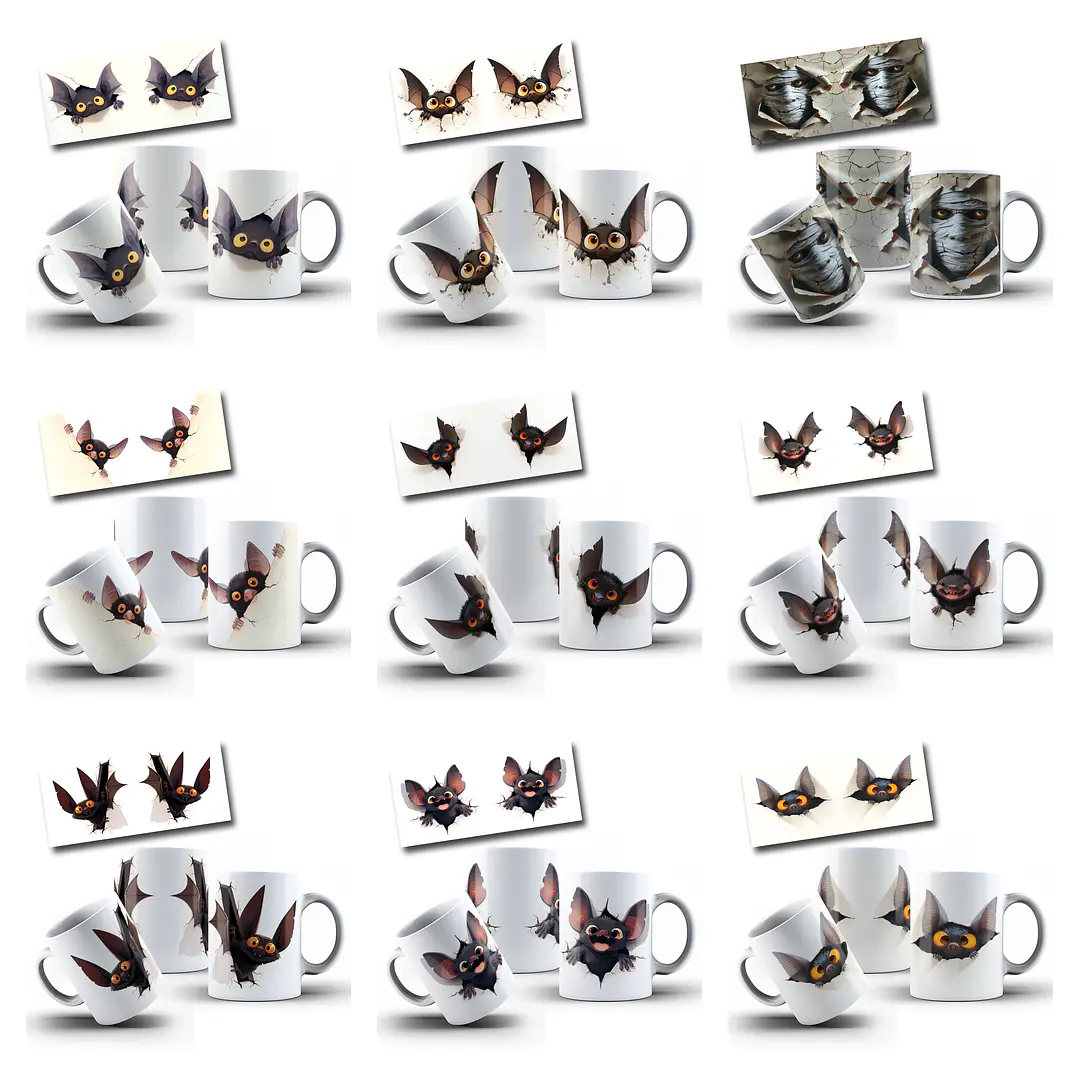 100 Artes para Canecas e Camisa Halloween Arquivo em Png 10