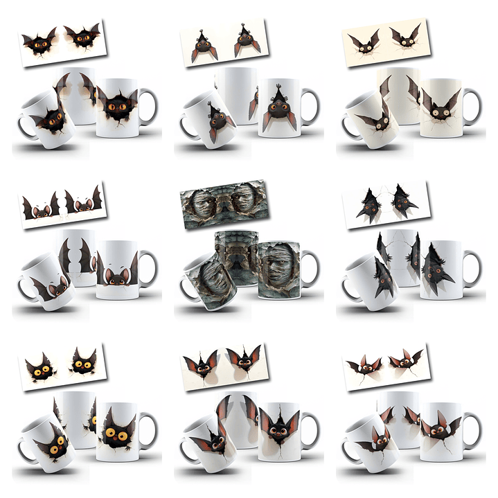 100 Artes para Canecas e Camisa Halloween Arquivo em Png 11