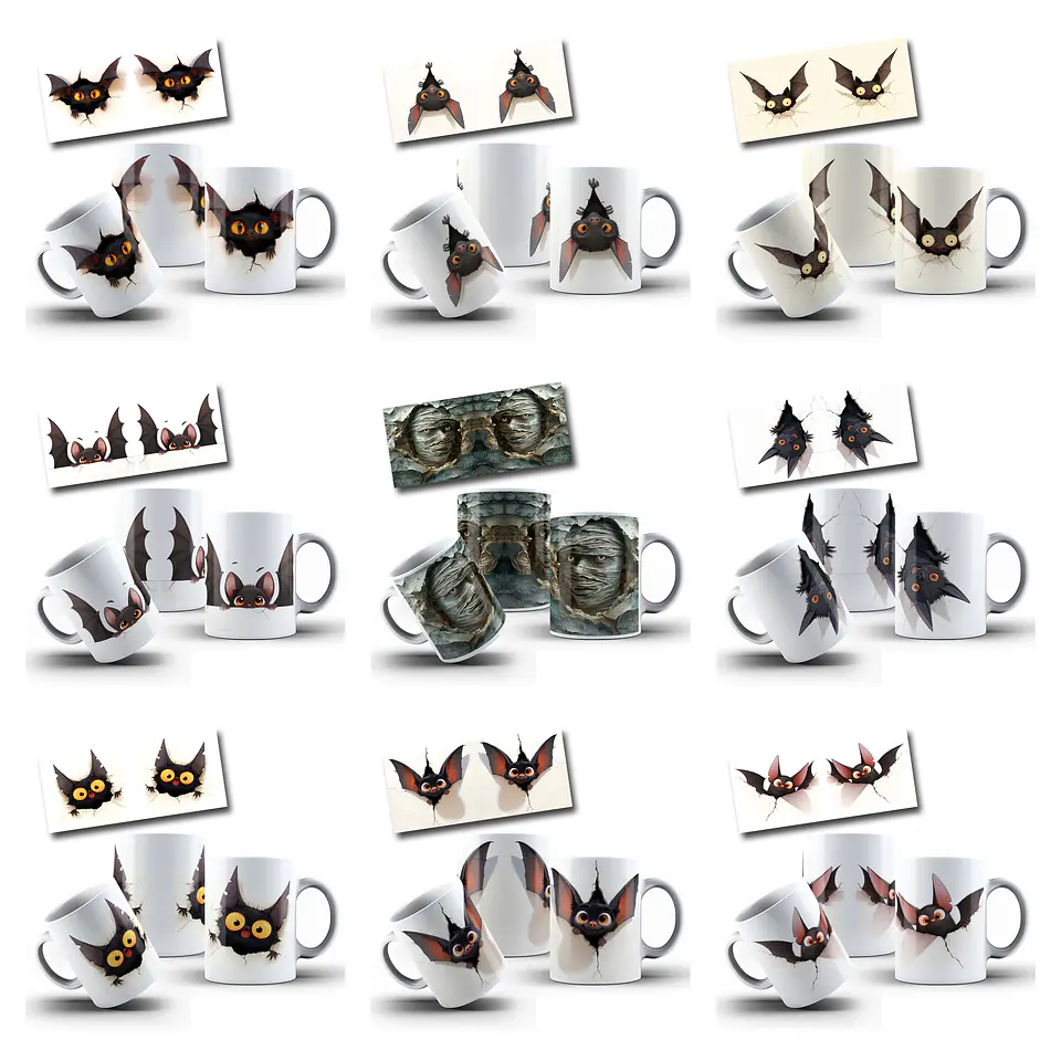 100 Artes para Canecas e Camisa Halloween Arquivo em Png 11