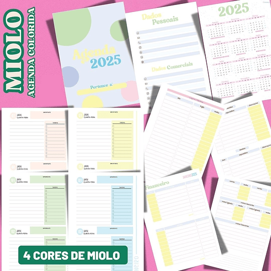 Arquivo Agendas Coloridas 2025 em Pdf  