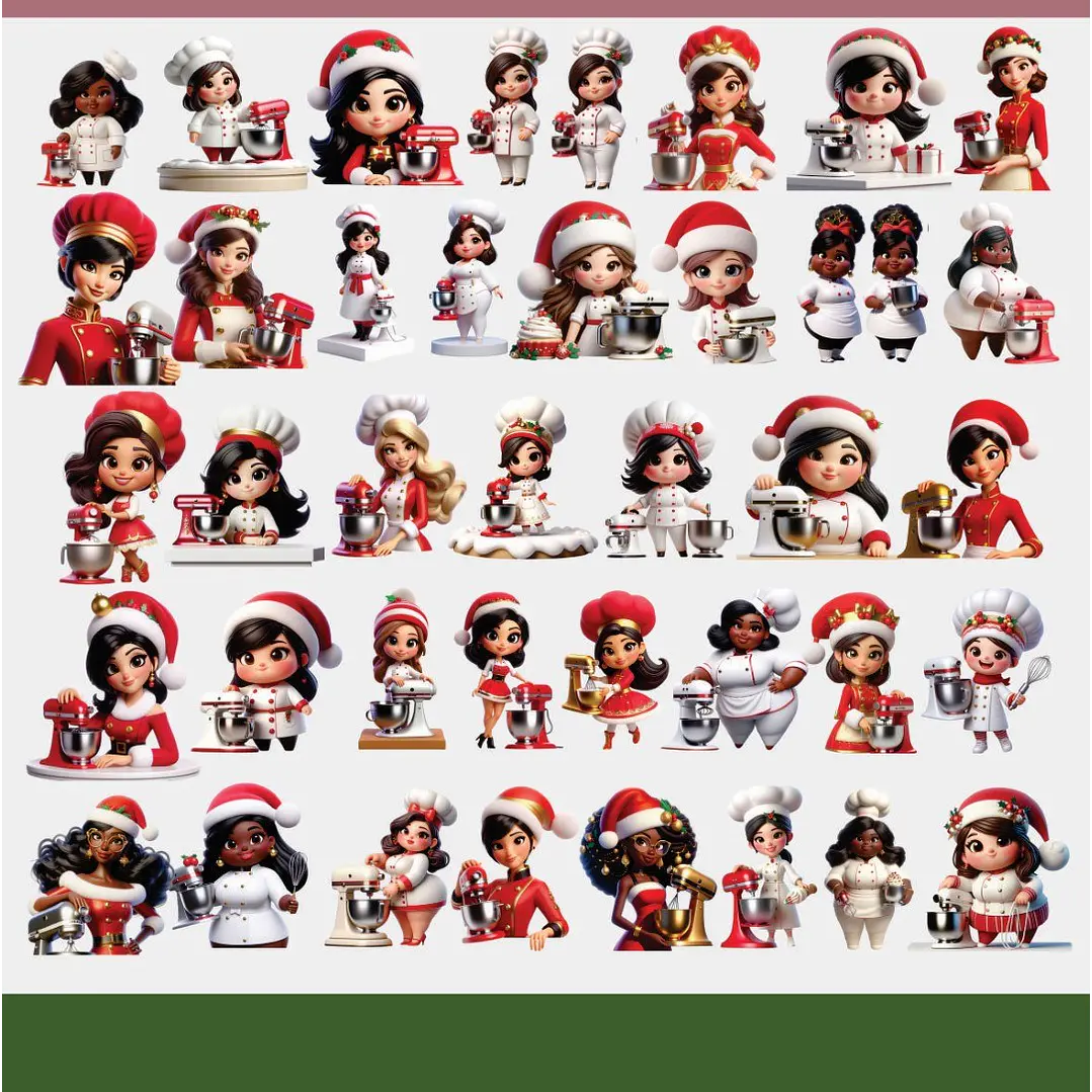 Kit Digital Confeiteiras Natal Arquivos Sem Fundo Png  2
