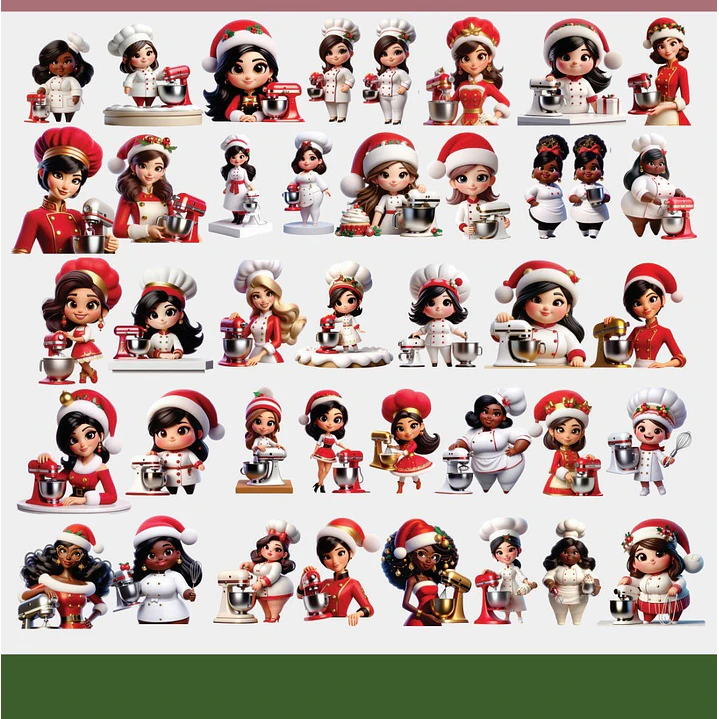 Kit Digital Confeiteiras Natal Arquivos Sem Fundo Png  2