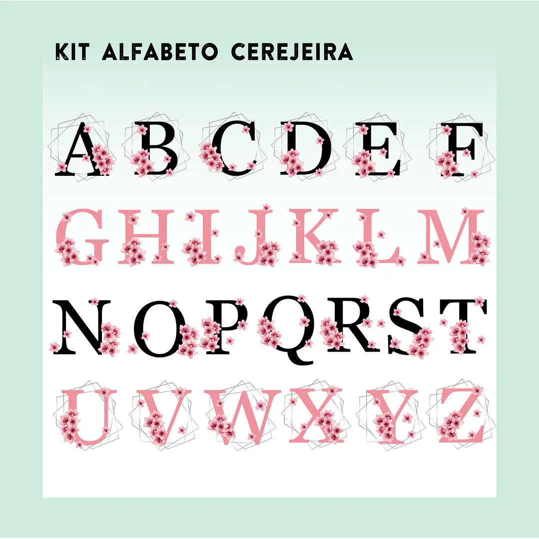Kit Digital Alfabeto Cereja Arquivos Sem Fundo Png  3