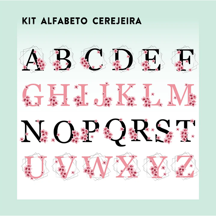 Kit Digital Alfabeto Cereja Arquivos Sem Fundo Png  3
